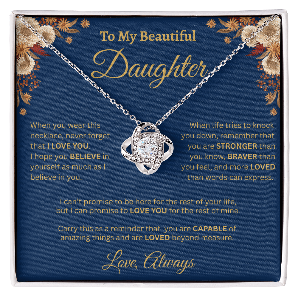 To My Beautiful Daughter Necklace – Golden Bloom Love & Strength Gift