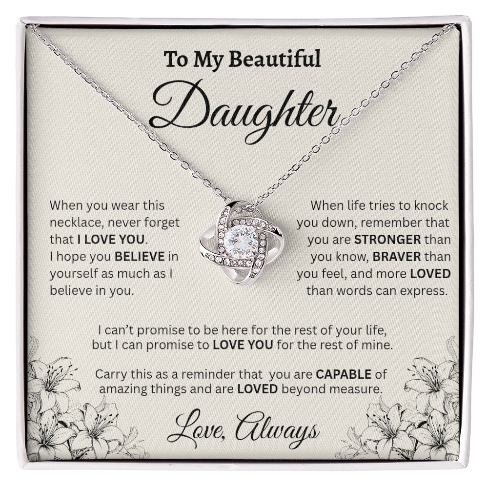To My Beautiful Daughter Necklace – Wildflower Love & Strength Gift