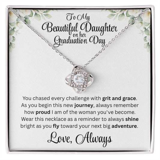 Graduation Day Necklace For Daughter With Inspirational Loving Message