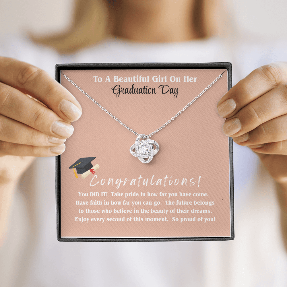 Graduation Gift Love Knot Necklace Daughter Forever Bond