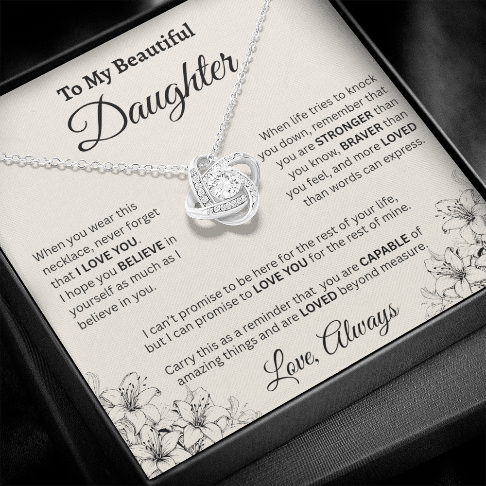 To My Beautiful Daughter Necklace – Wildflower Love & Strength Gift