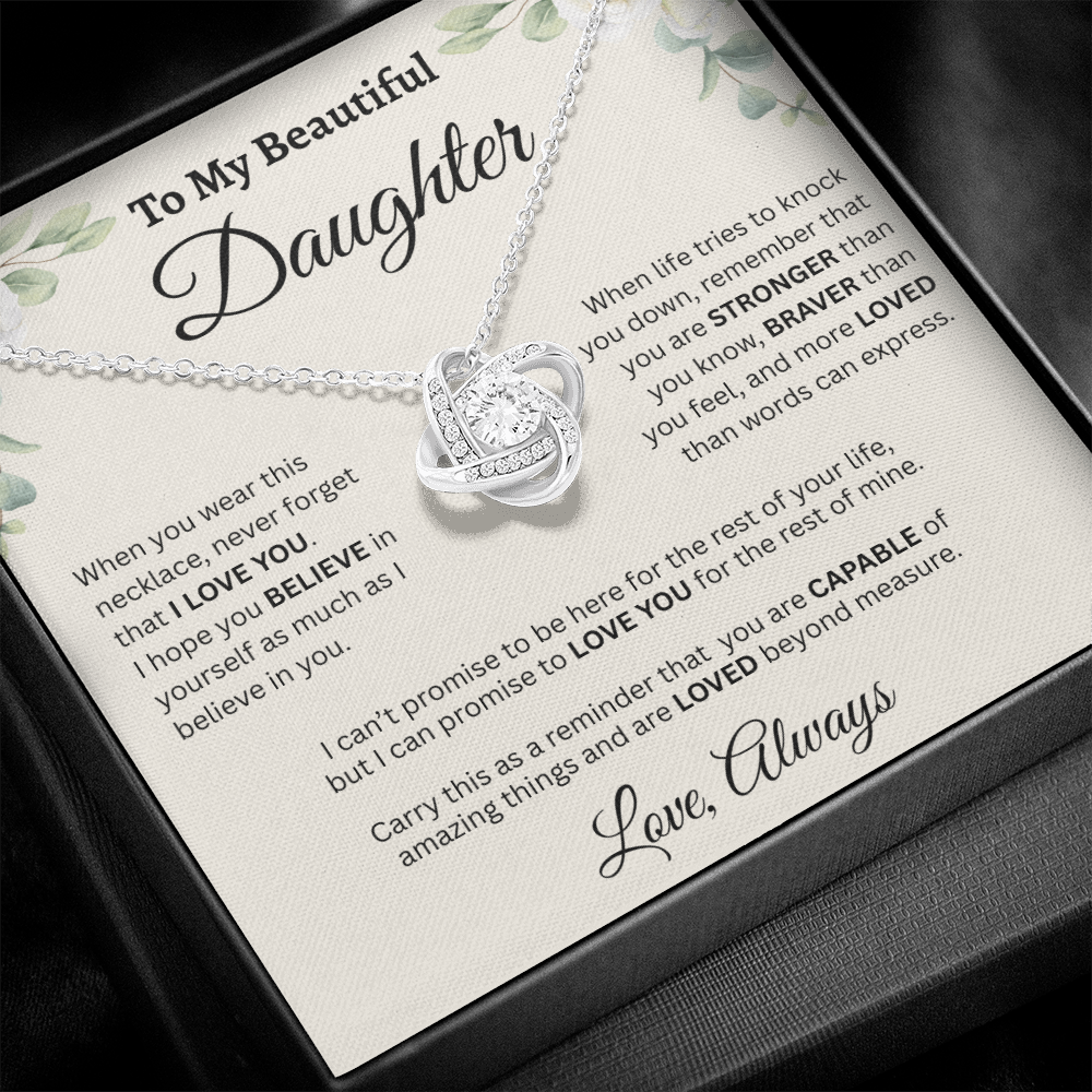 To My Beautiful Daughter Necklace – Believe in Yourself & Stay Strong