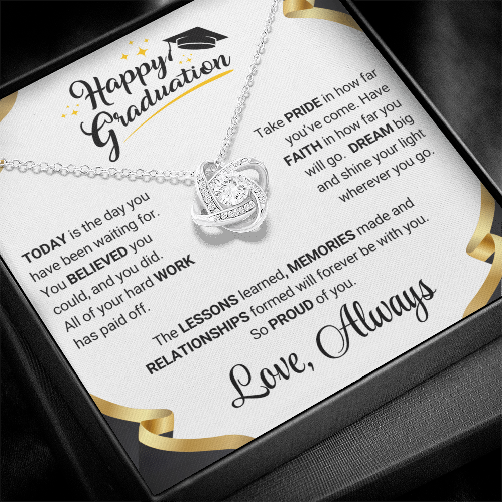 Graduation Gift Love Knot Necklace For Daughter From Mom