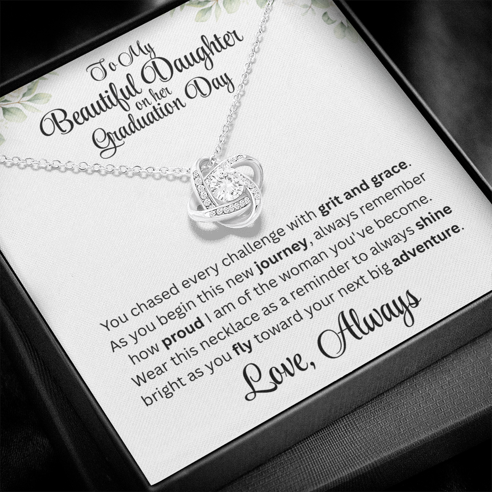 Graduation Day Necklace For Daughter With Inspirational Loving Message
