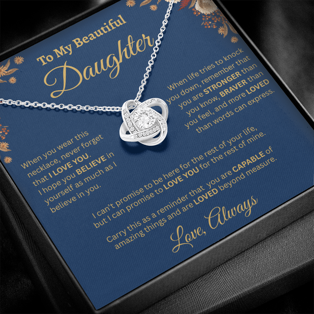 To My Beautiful Daughter Necklace – Golden Bloom Love & Strength Gift