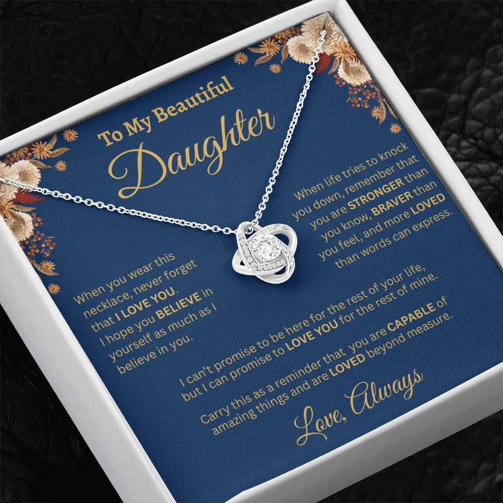 To My Beautiful Daughter Necklace – Golden Bloom Love & Strength Gift