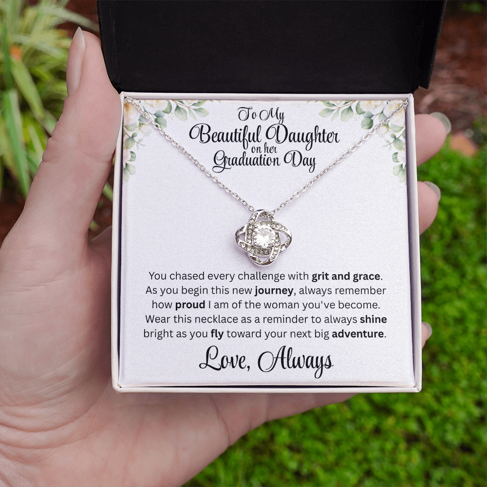 Graduation Day Necklace For Daughter With Inspirational Loving Message