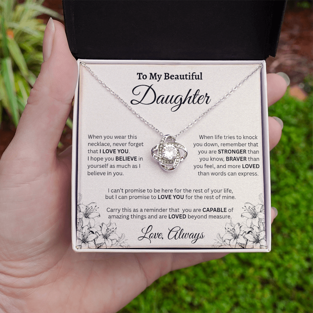 To My Beautiful Daughter Necklace – Wildflower Love & Strength Gift