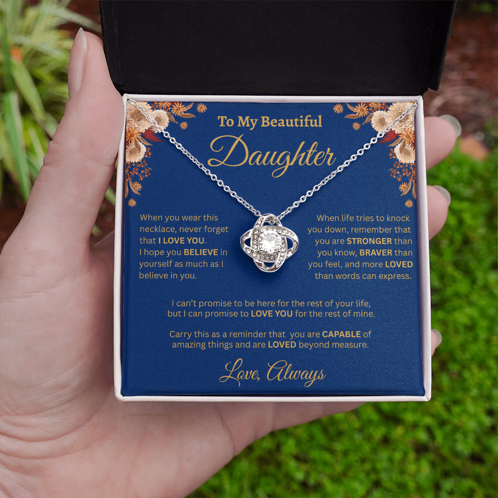To My Beautiful Daughter Necklace – Golden Bloom Love & Strength Gift