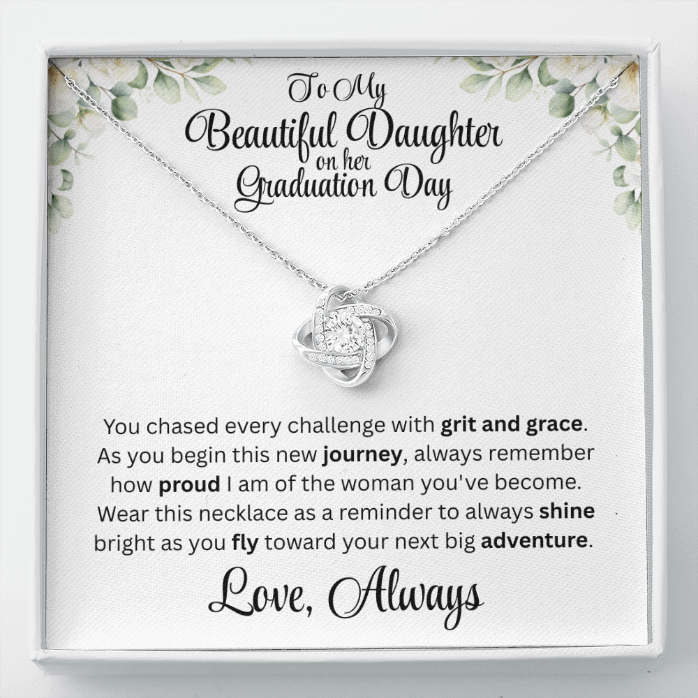 Graduation Day Necklace For Daughter With Inspirational Loving Message