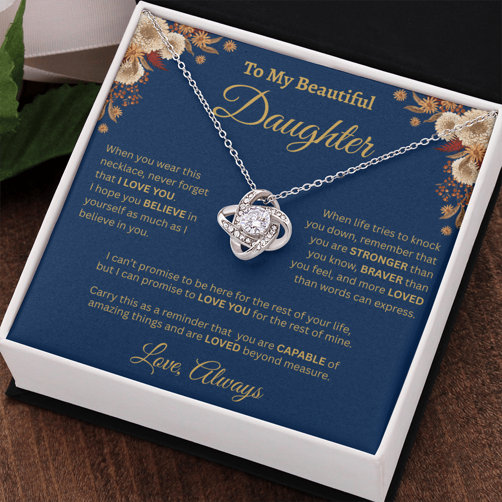 To My Beautiful Daughter Necklace – Golden Bloom Love & Strength Gift