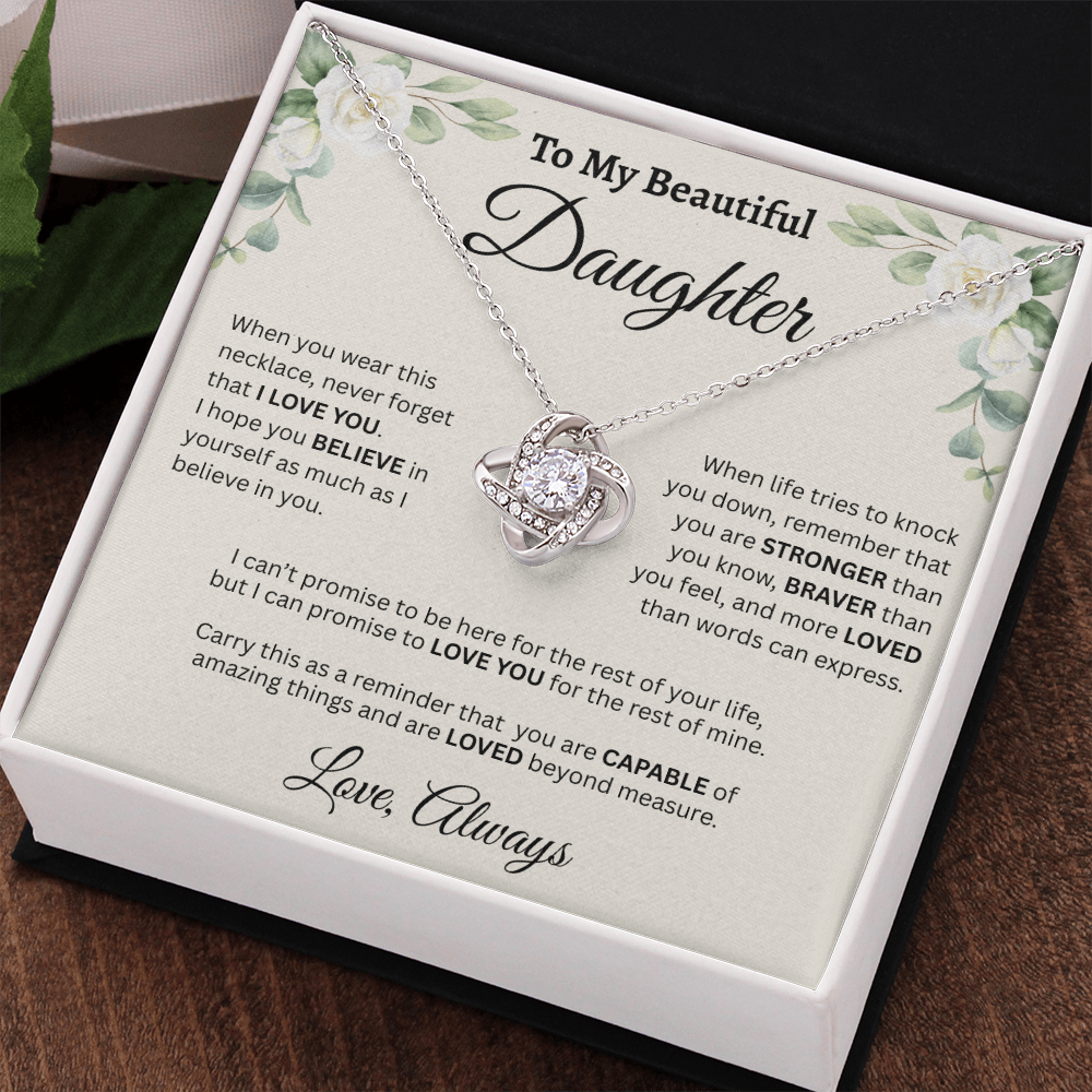 To My Beautiful Daughter Necklace – Believe in Yourself & Stay Strong