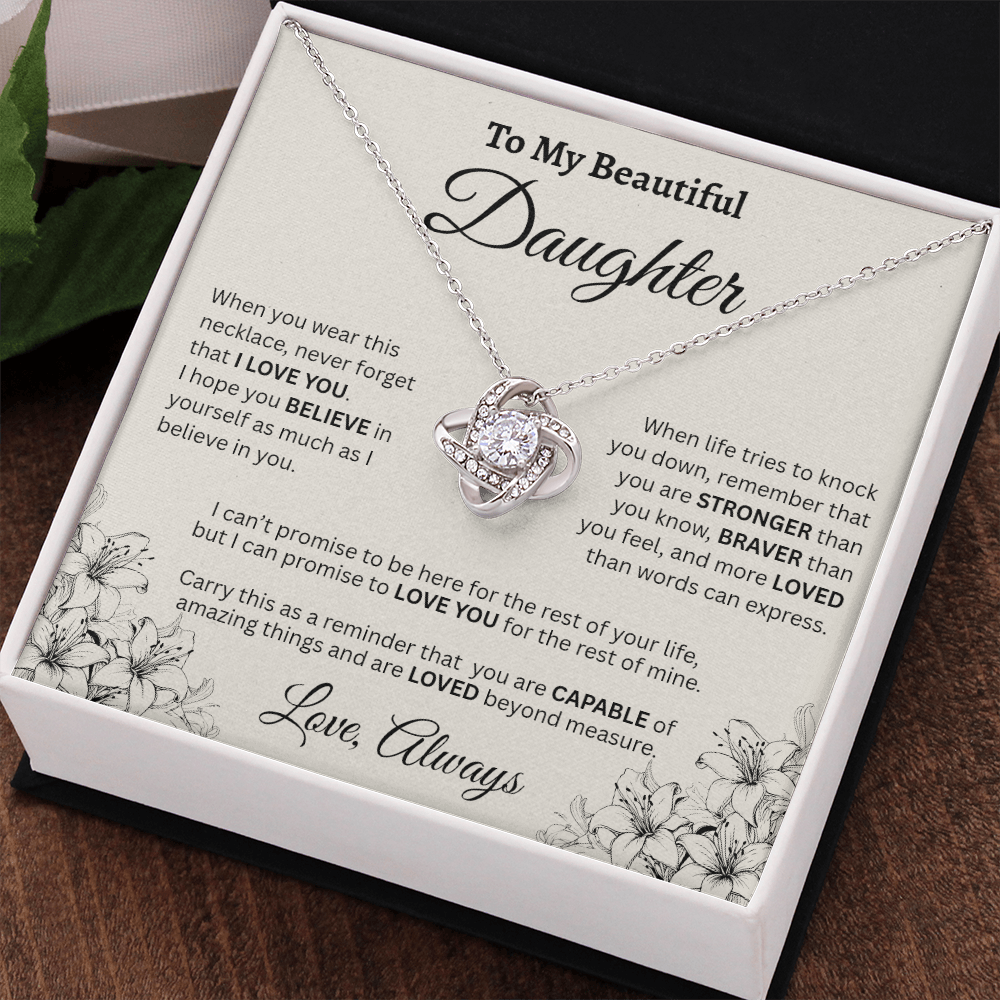 To My Beautiful Daughter Necklace – Wildflower Love & Strength Gift