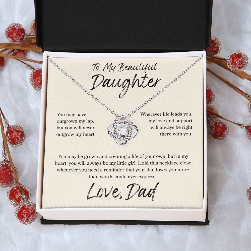 To My Daughter Love Knot Necklace – My Love Is Always With You Gift from Dad