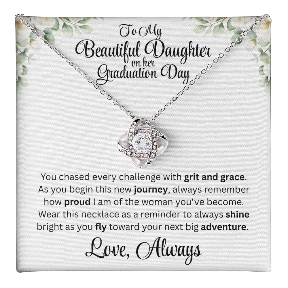 Graduation Day Necklace For Daughter With Inspirational Loving Message