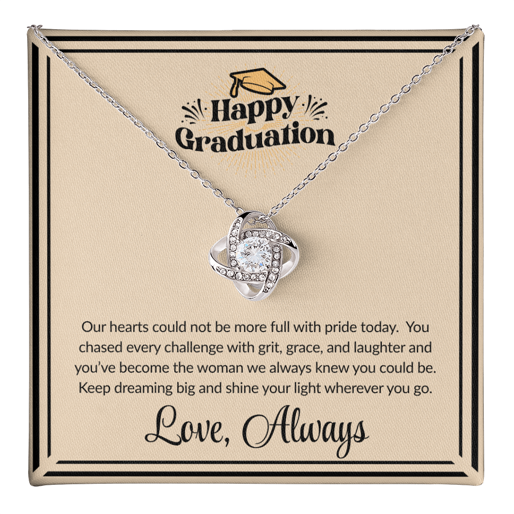 Graduation Gift Love Knot Necklace Daughter Love Always