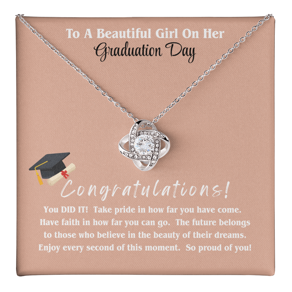 Graduation Gift Love Knot Necklace Daughter Forever Bond