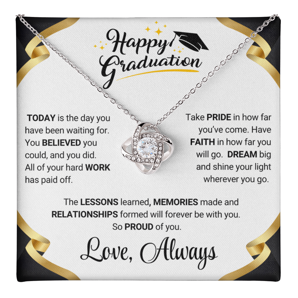 Graduation Gift Love Knot Necklace For Daughter From Mom