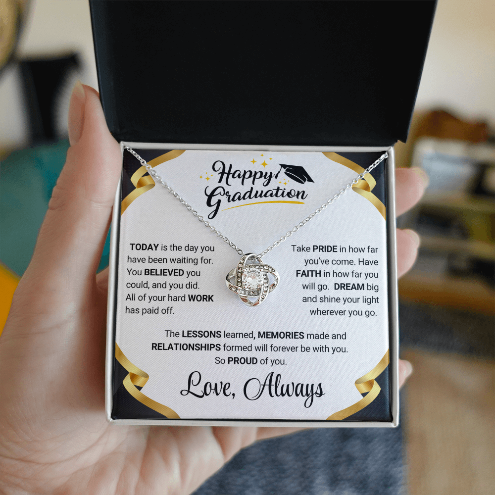 Graduation Gift Love Knot Necklace For Daughter From Mom
