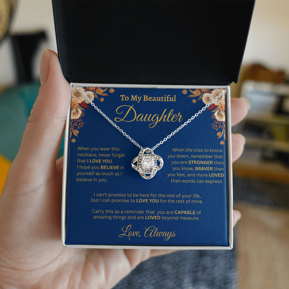 To My Beautiful Daughter Necklace – Golden Bloom Love & Strength Gift
