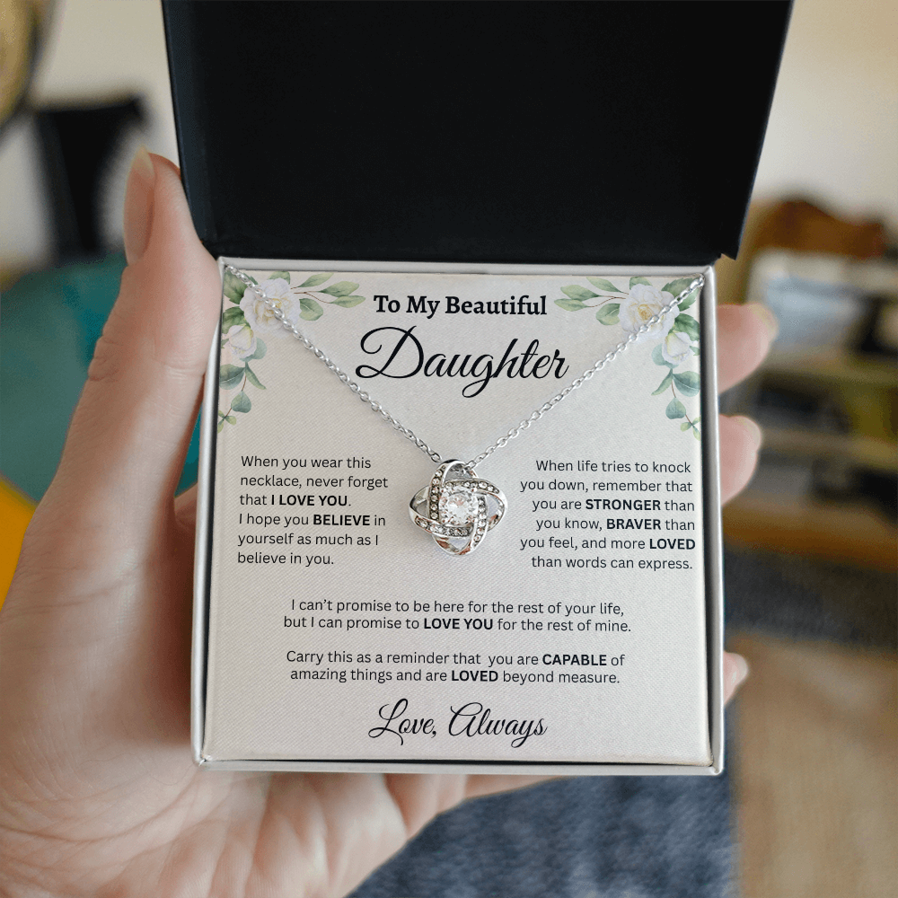 To My Beautiful Daughter Necklace – Believe in Yourself & Stay Strong