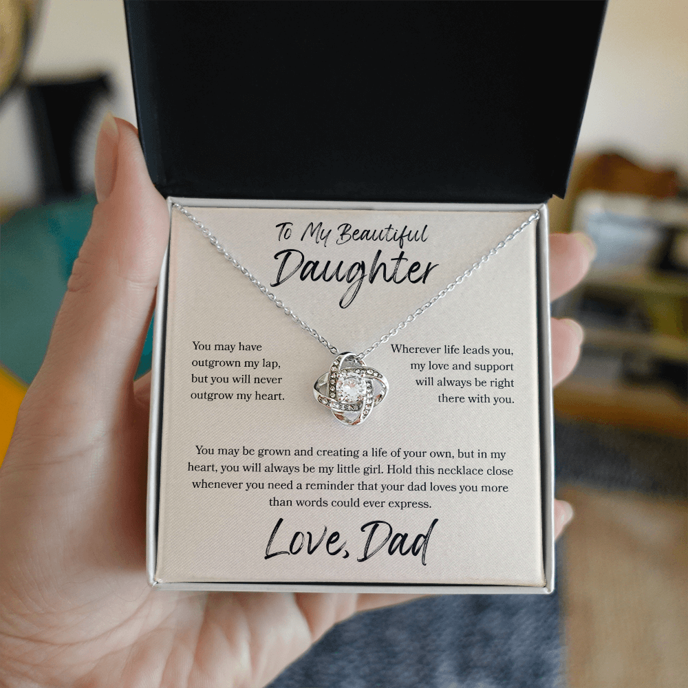 To My Daughter Love Knot Necklace – My Love Is Always With You Gift from Dad