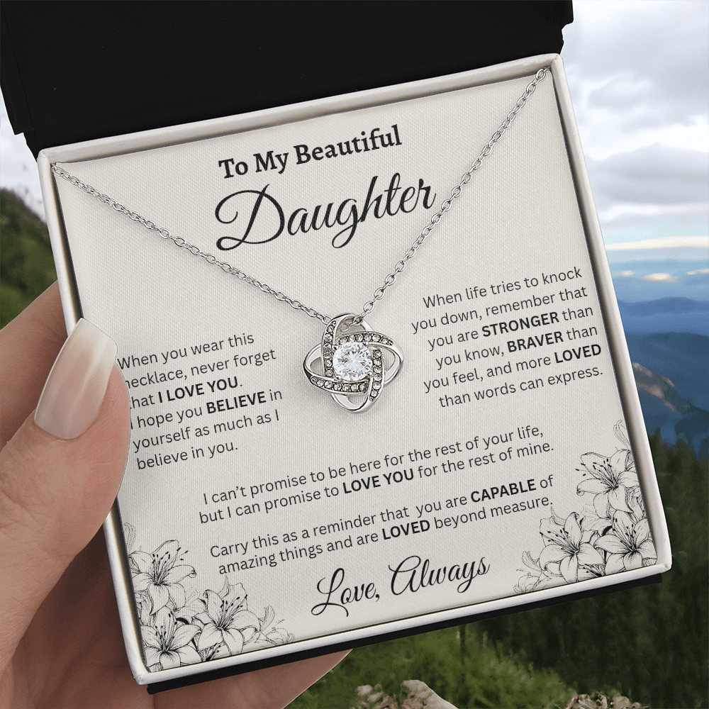 To My Beautiful Daughter Necklace – Wildflower Love & Strength Gift