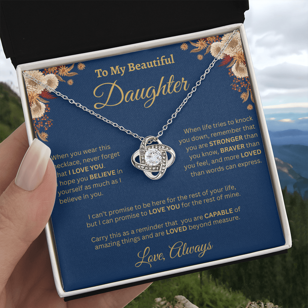 To My Beautiful Daughter Necklace – Golden Bloom Love & Strength Gift