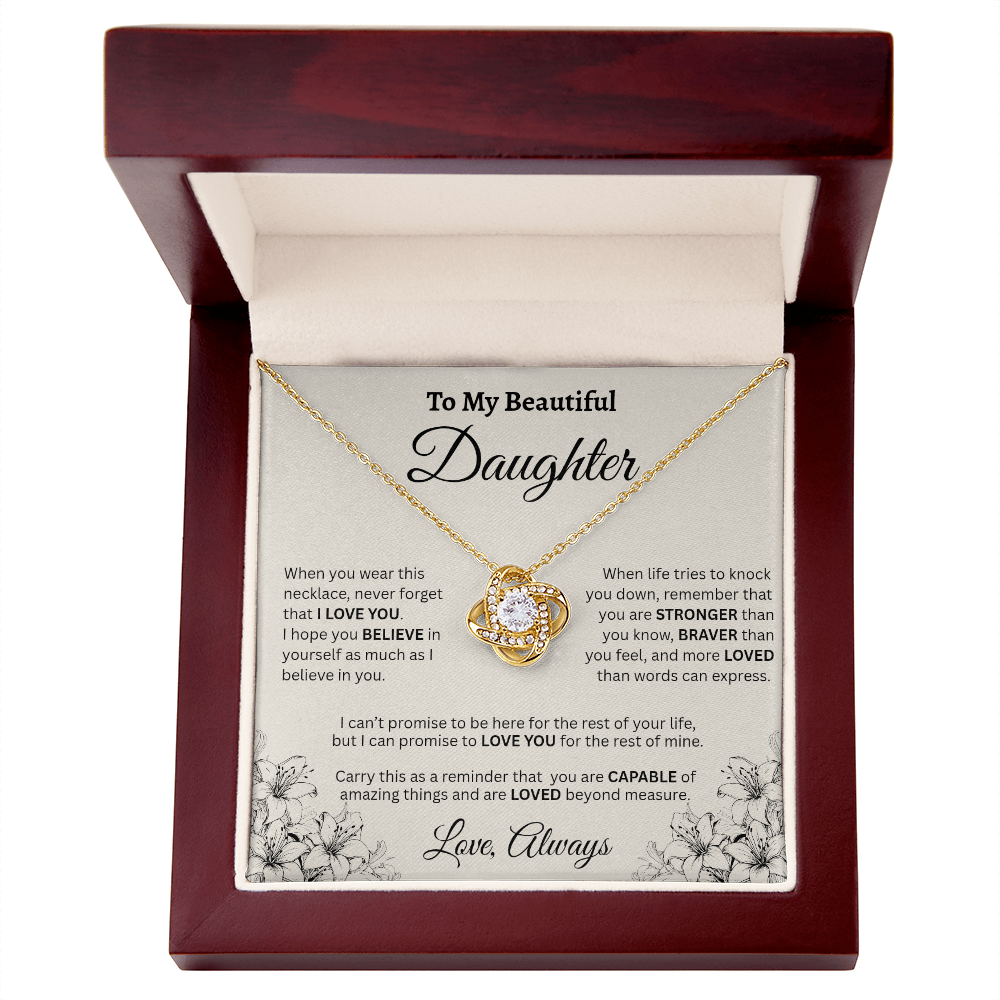 To My Beautiful Daughter Necklace – Wildflower Love & Strength Gift