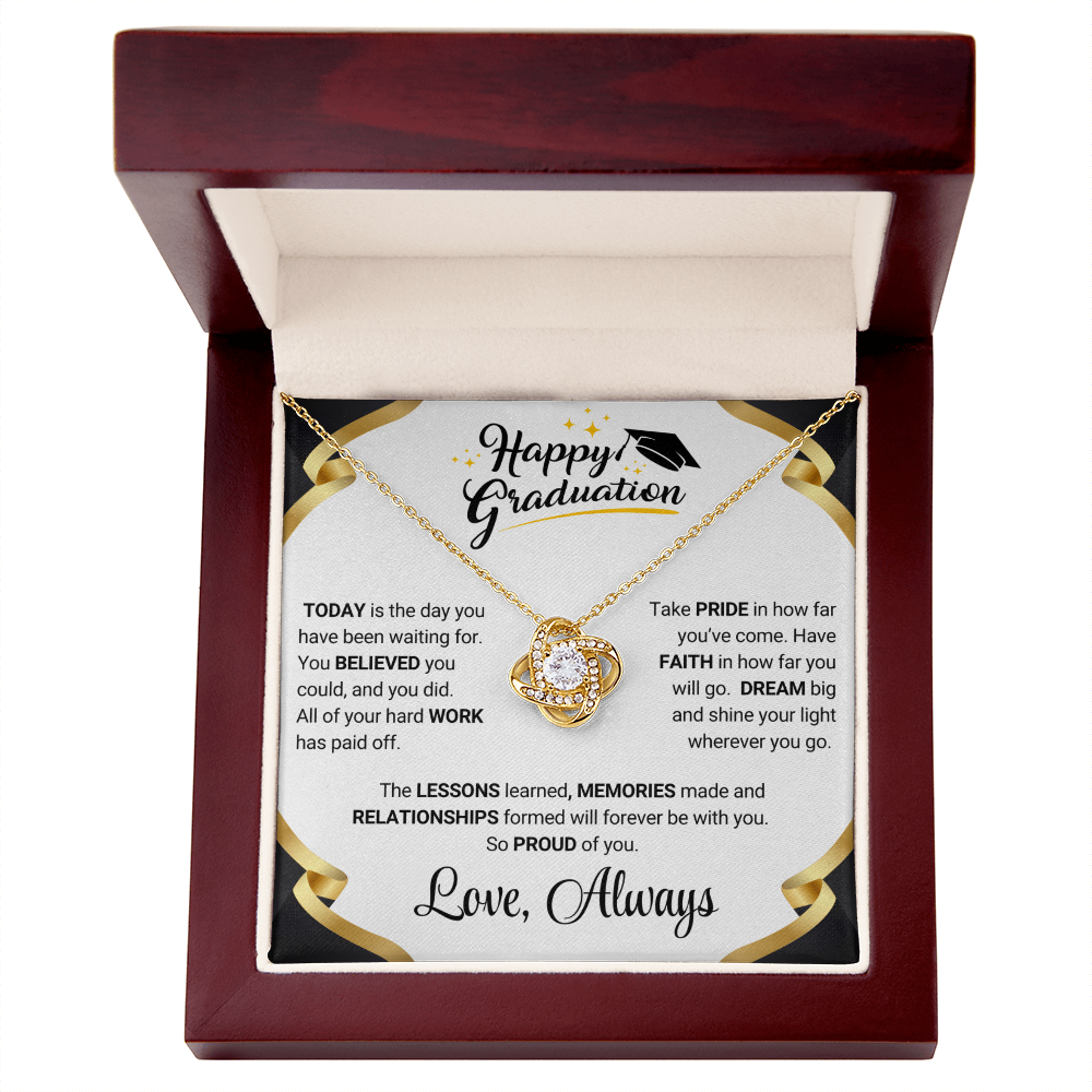 Graduation Gift Love Knot Necklace For Daughter From Mom