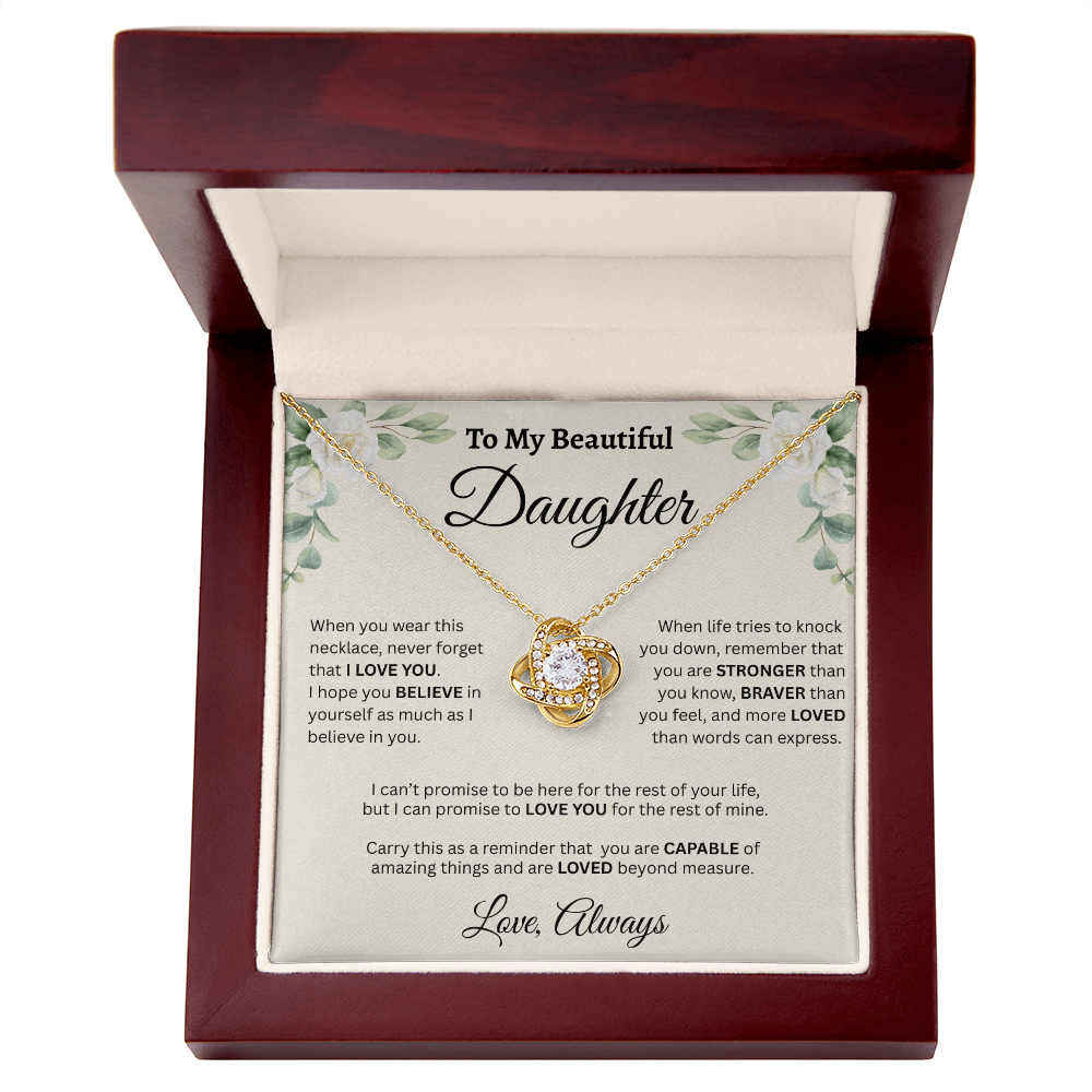 To My Beautiful Daughter Necklace – Believe in Yourself & Stay Strong