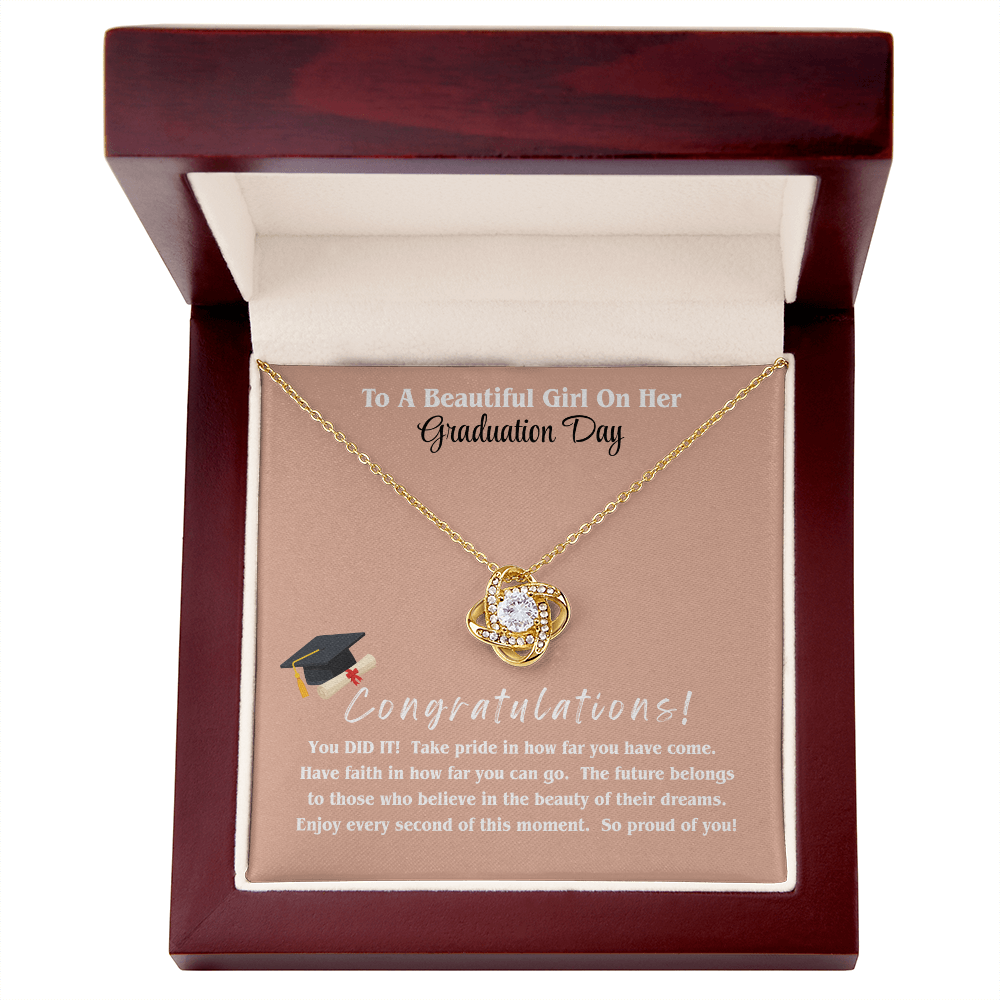 Graduation Gift Love Knot Necklace Daughter Forever Bond