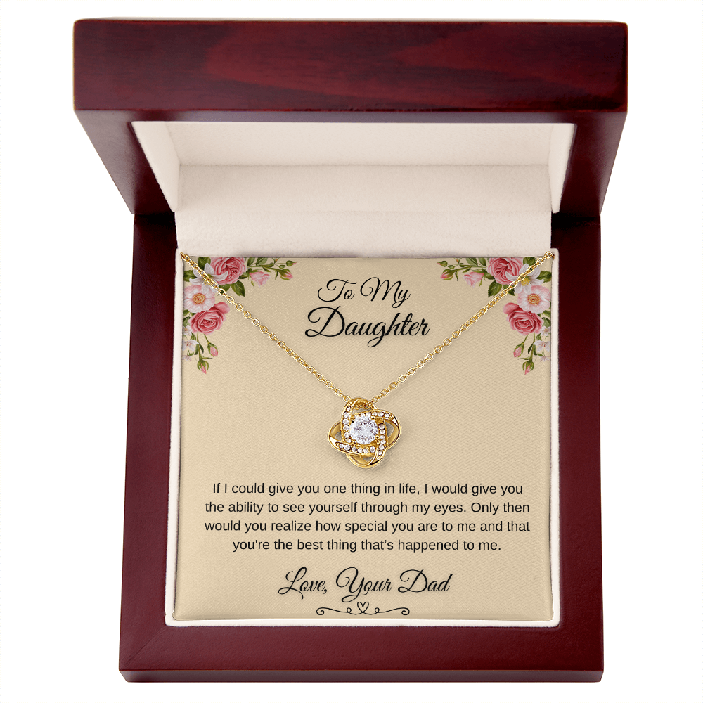 To My Beautiful Daughter Love Knot Gift From Dad
