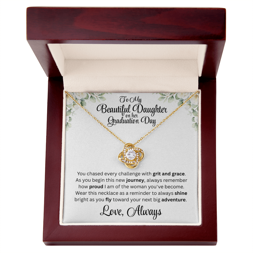 Graduation Day Necklace For Daughter With Inspirational Loving Message