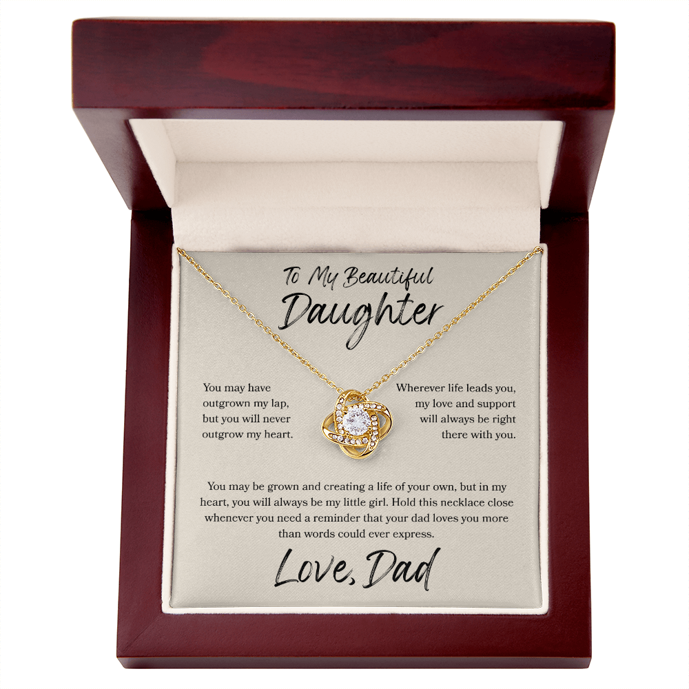 To My Daughter Love Knot Necklace – My Love Is Always With You Gift from Dad