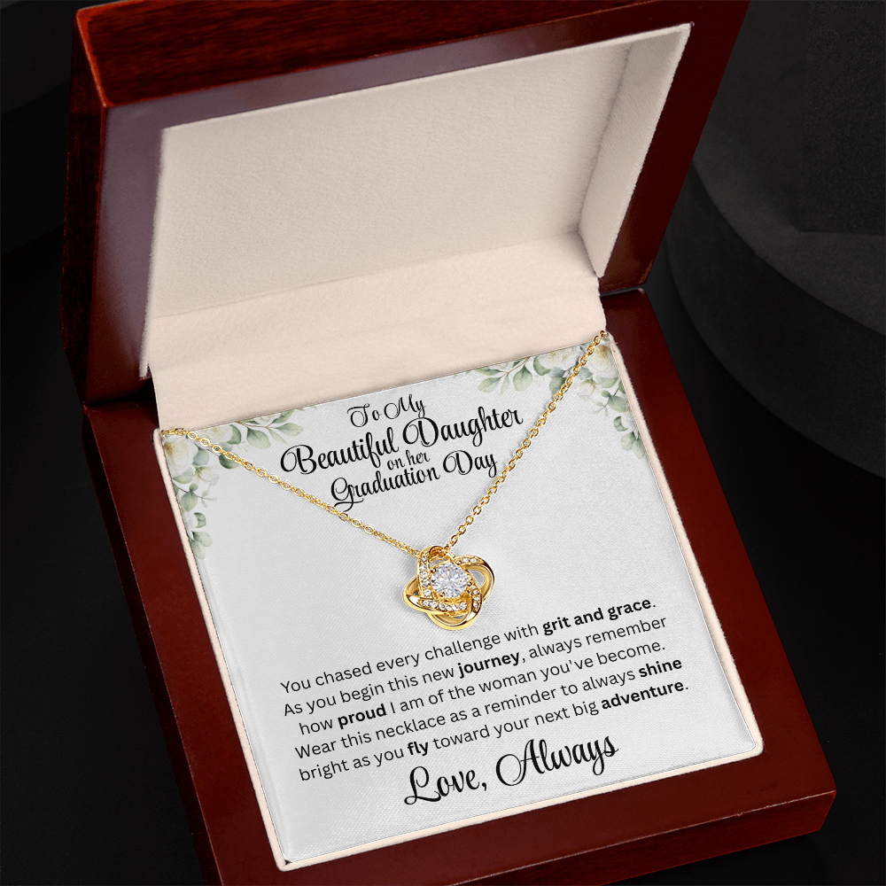 Graduation Day Necklace For Daughter With Inspirational Loving Message
