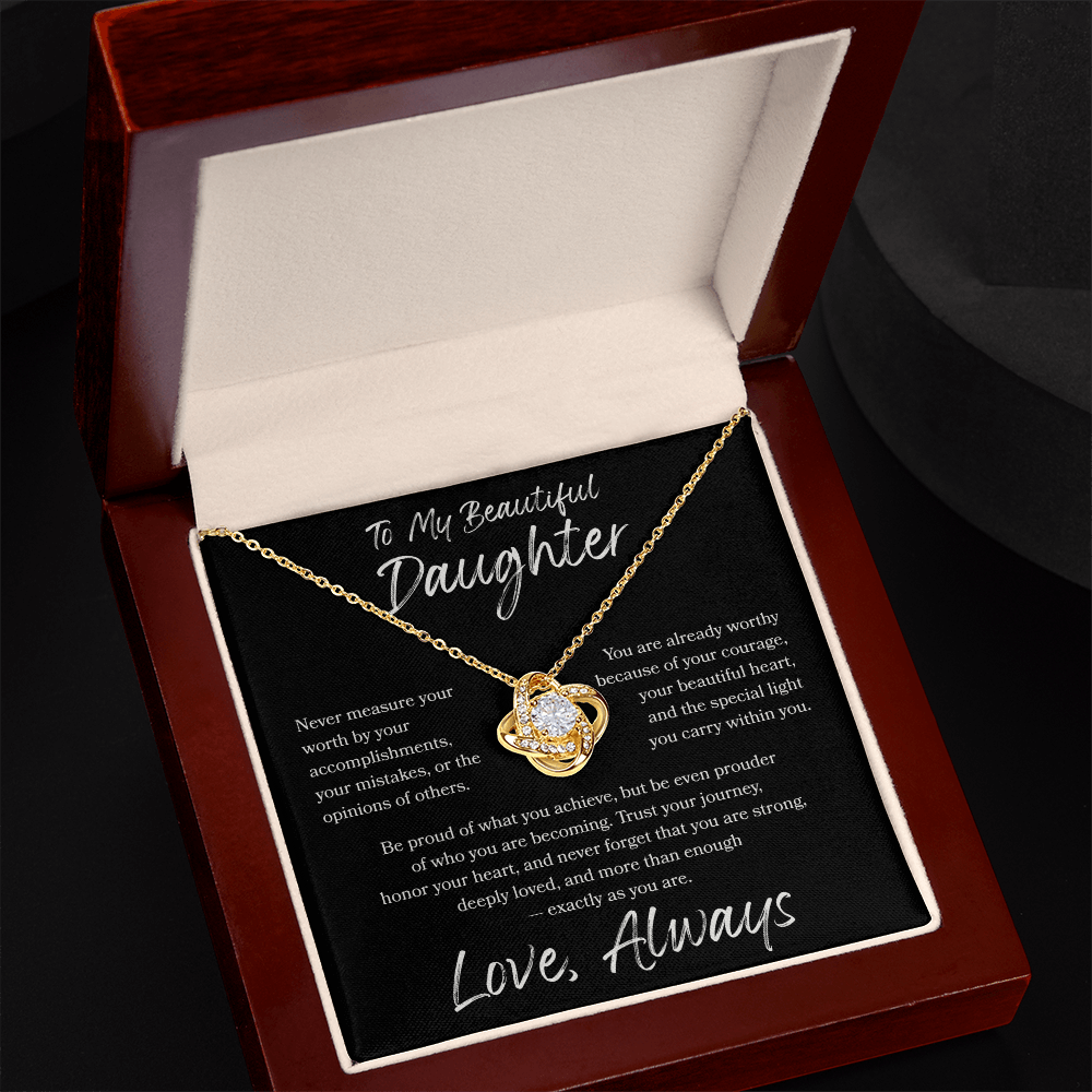 To My Daughter Love Knot Necklace – You Are More Than Enough Gift