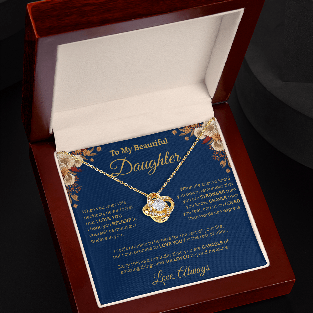 To My Beautiful Daughter Necklace – Golden Bloom Love & Strength Gift