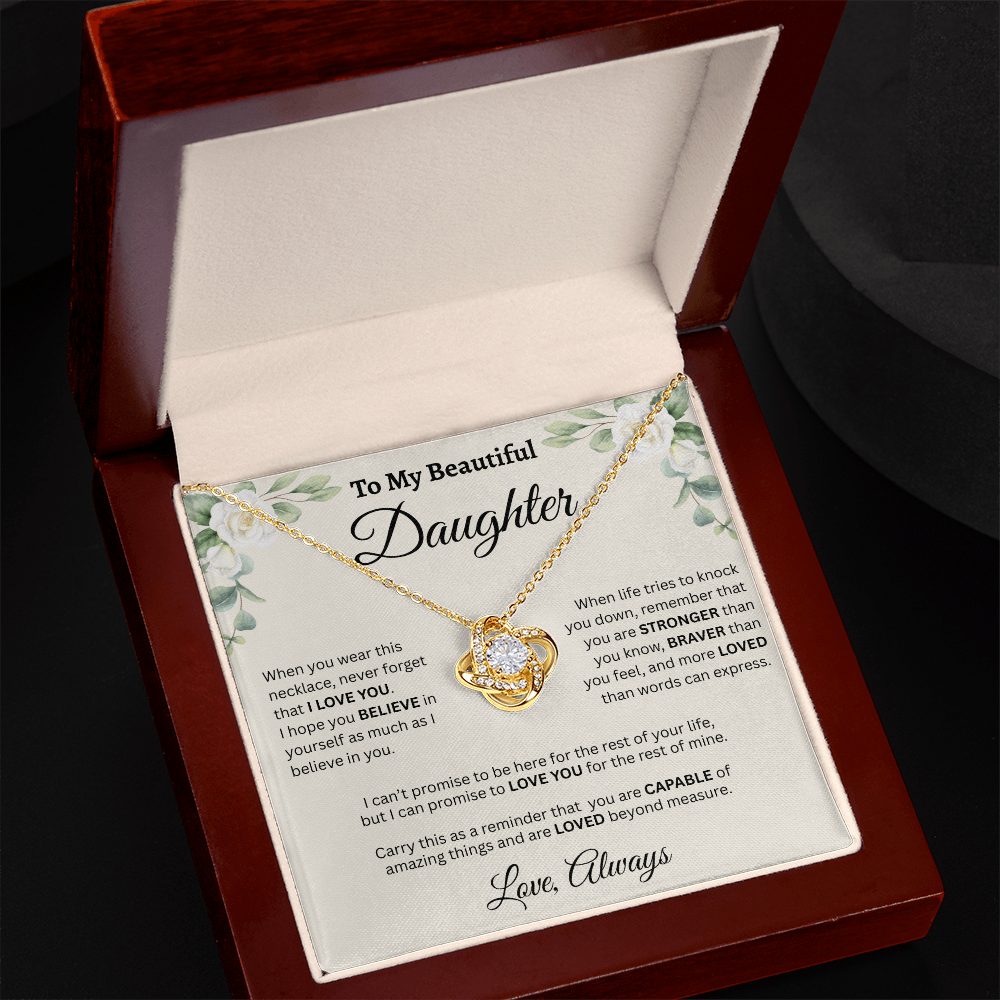 To My Beautiful Daughter Necklace – Believe in Yourself & Stay Strong