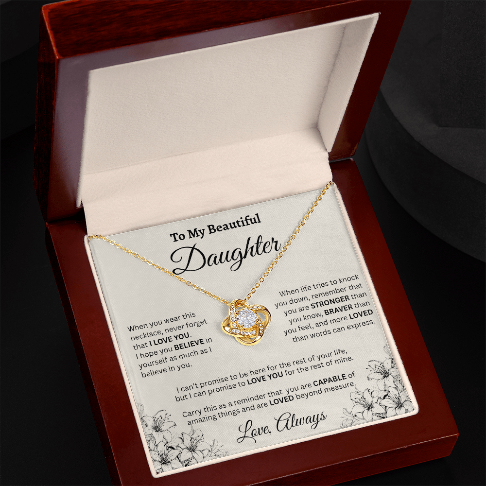 To My Beautiful Daughter Necklace – Wildflower Love & Strength Gift