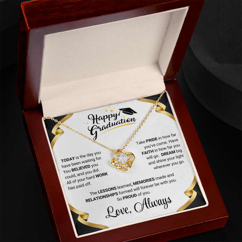 Graduation Gift Love Knot Necklace For Daughter From Mom