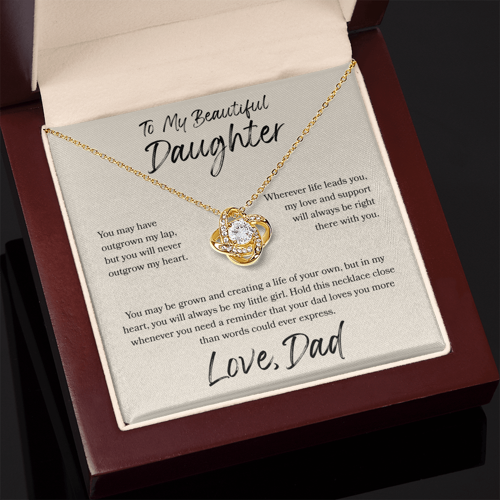 To My Daughter Love Knot Necklace – My Love Is Always With You Gift from Dad