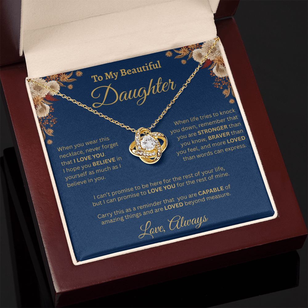 To My Beautiful Daughter Necklace – Golden Bloom Love & Strength Gift