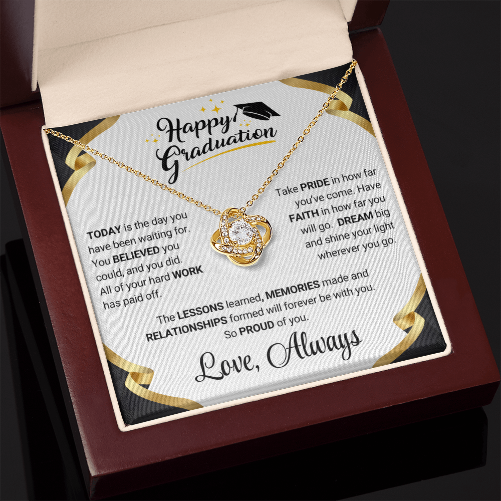 Graduation Gift Love Knot Necklace For Daughter From Mom