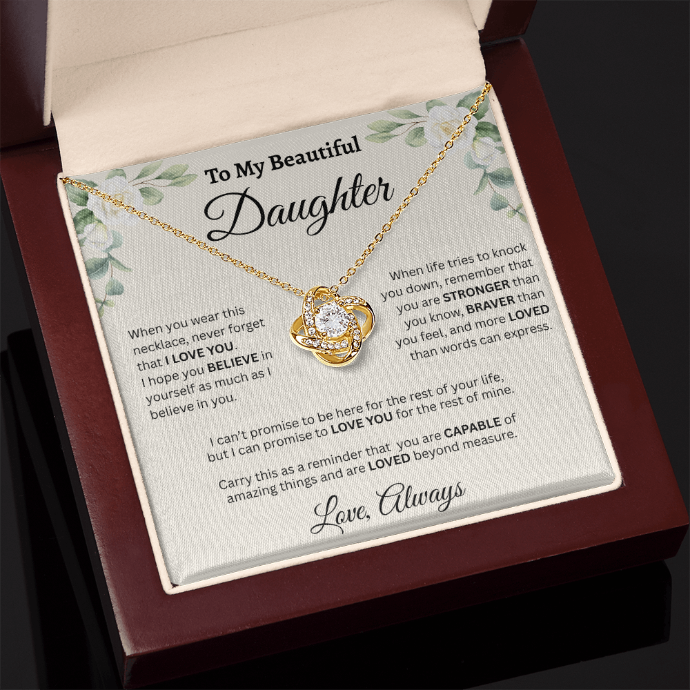 To My Beautiful Daughter Necklace – Believe in Yourself & Stay Strong