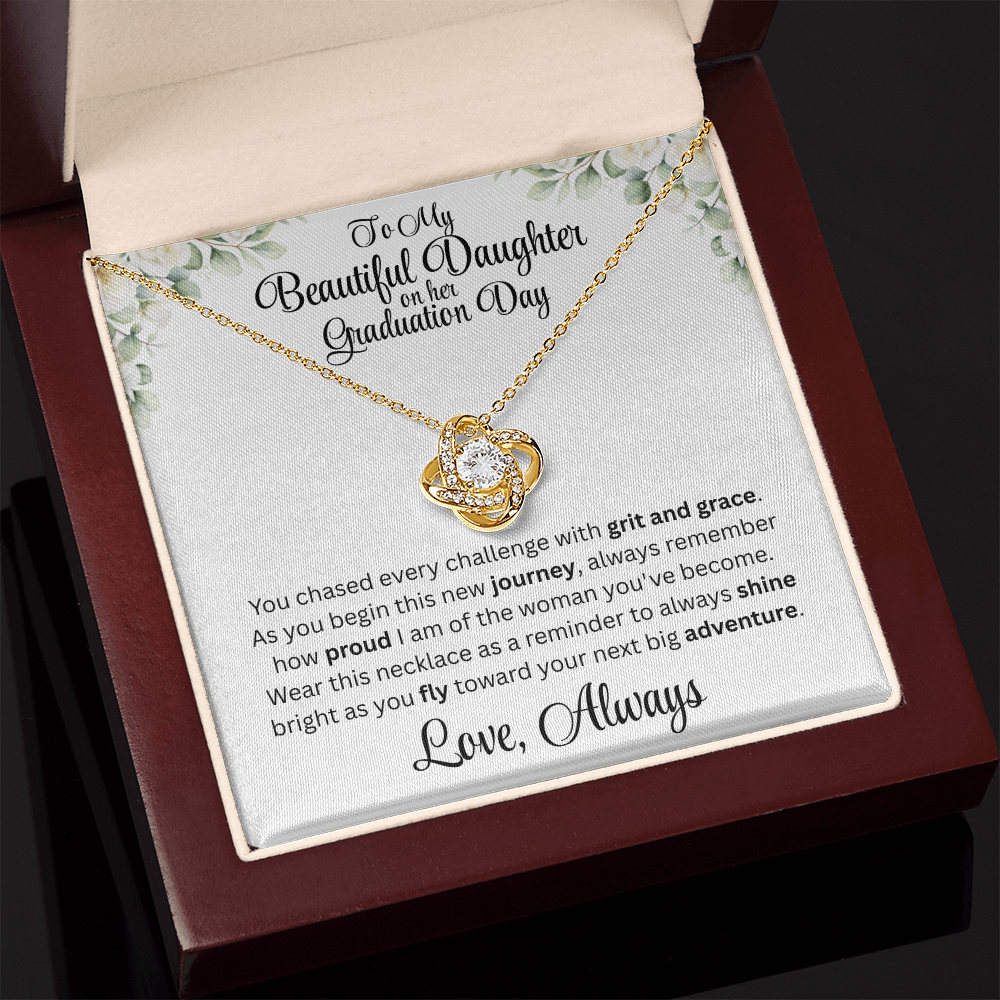 Graduation Day Necklace For Daughter With Inspirational Loving Message