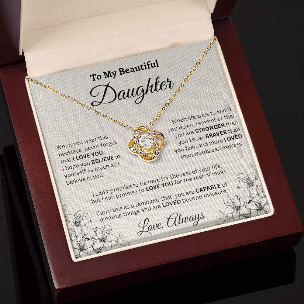 To My Beautiful Daughter Necklace – Wildflower Love & Strength Gift