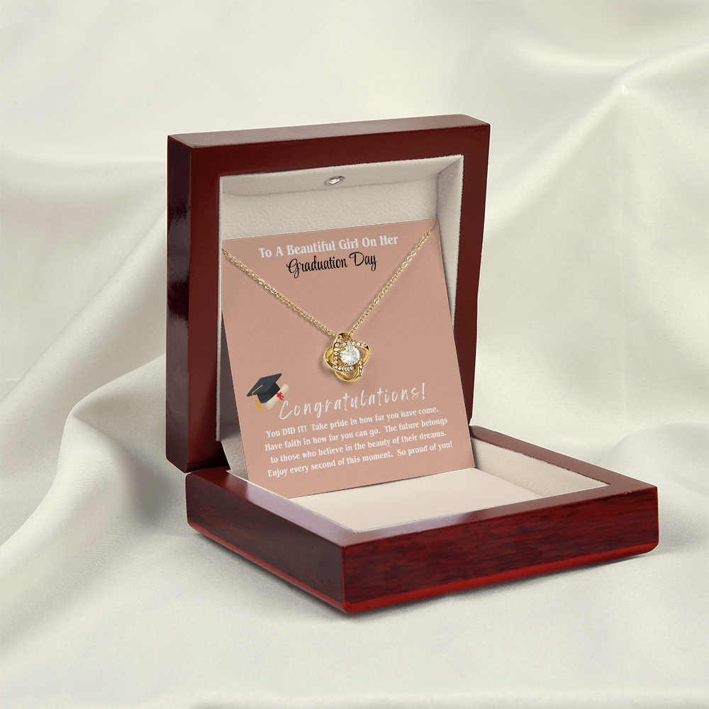 Graduation Gift Love Knot Necklace Daughter Forever Bond