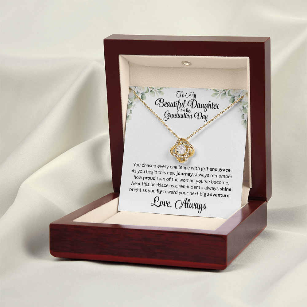 Graduation Day Necklace For Daughter With Inspirational Loving Message