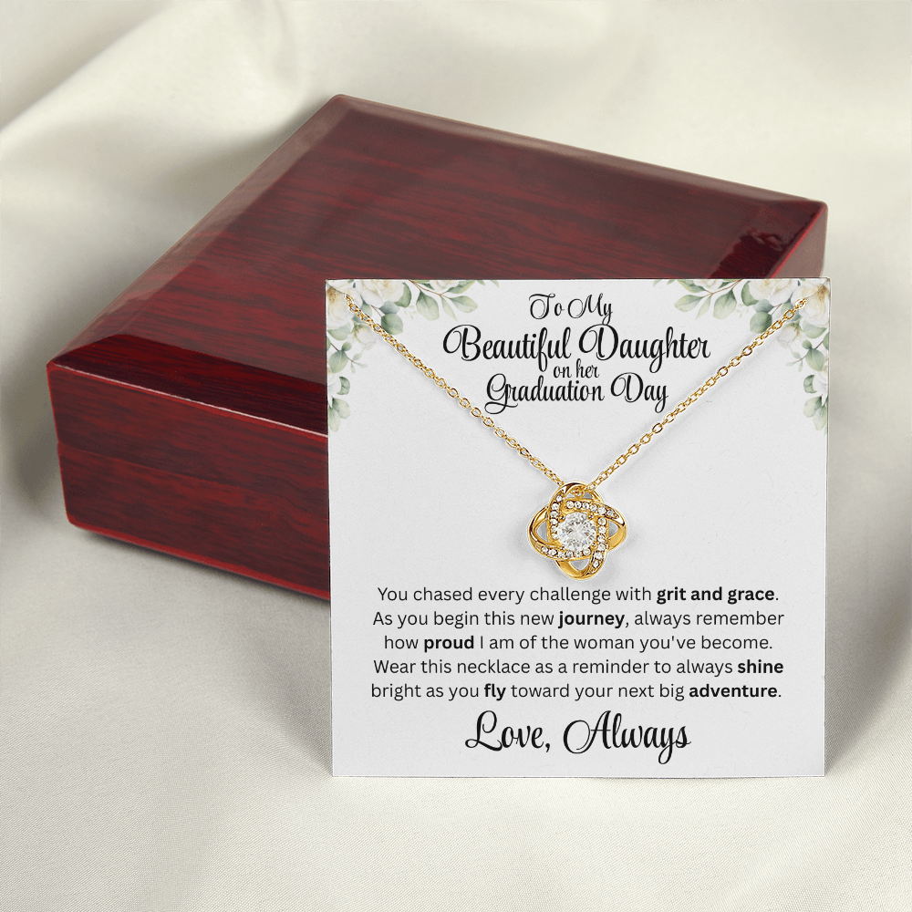 Graduation Day Necklace For Daughter With Inspirational Loving Message